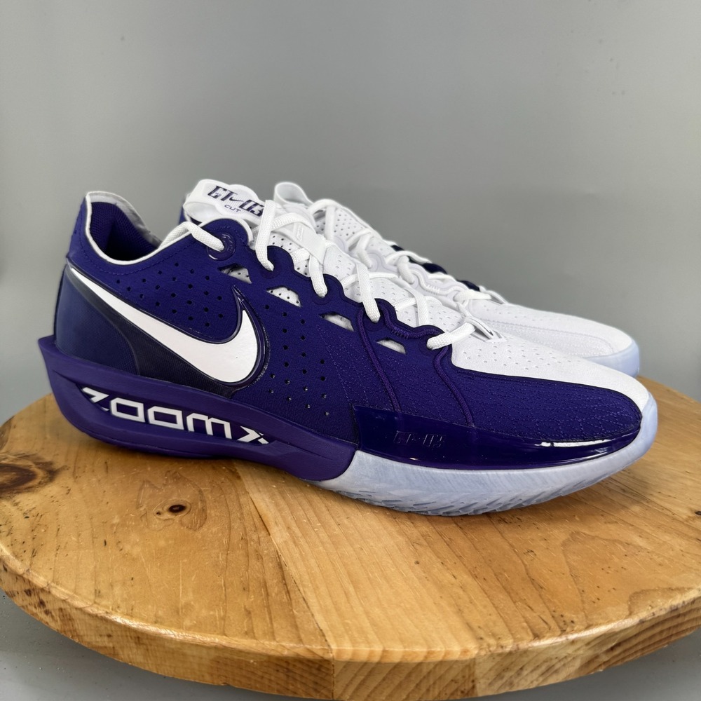 Nike Air Zoom GT Cut 3 TB Mens Size 16 Basketball Shoes White Purple Sneaker NEW